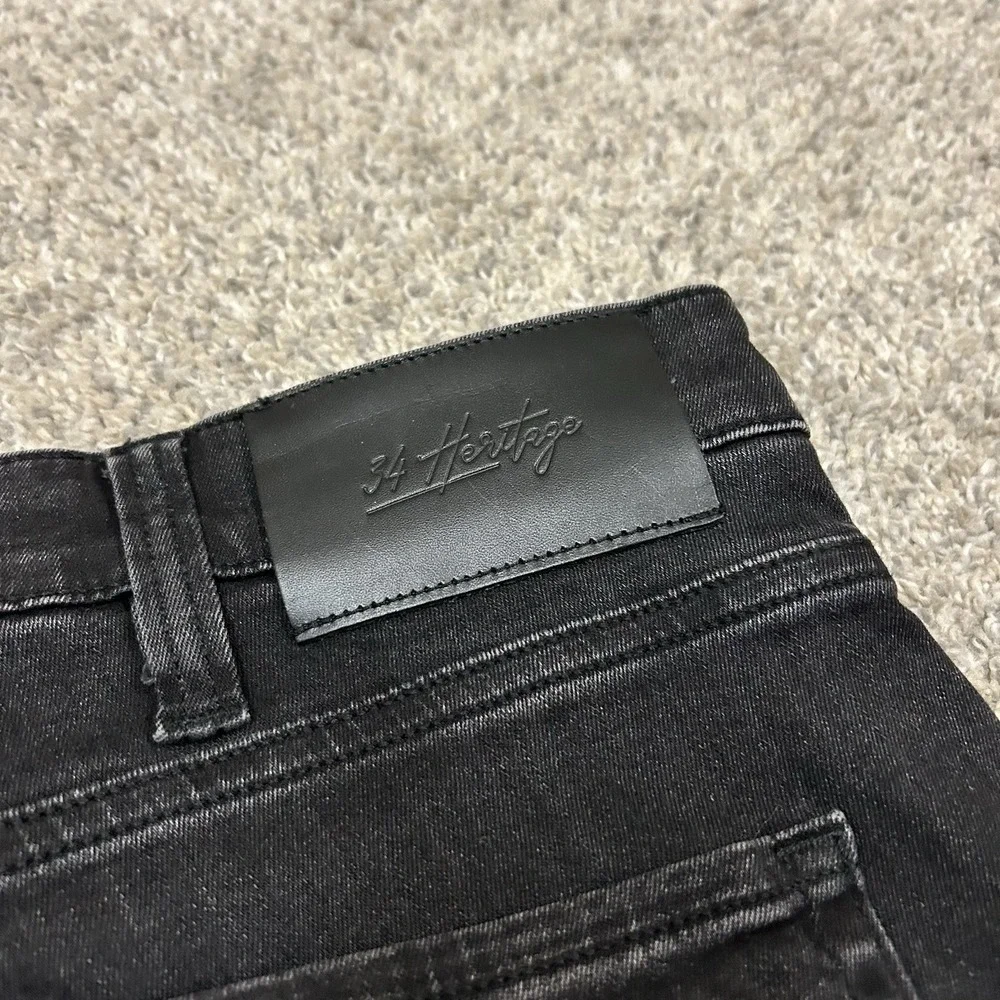 34 Heritage Charisma Comfort Rise Classic Jeans Mens 38X30 Black Denim Dark Wash